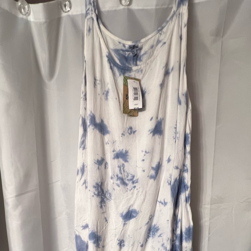 Elegant Blue and White Maxi Dress